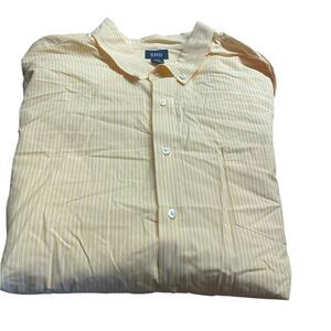Men's yellow  Striped Button Down Shirt XXl like new